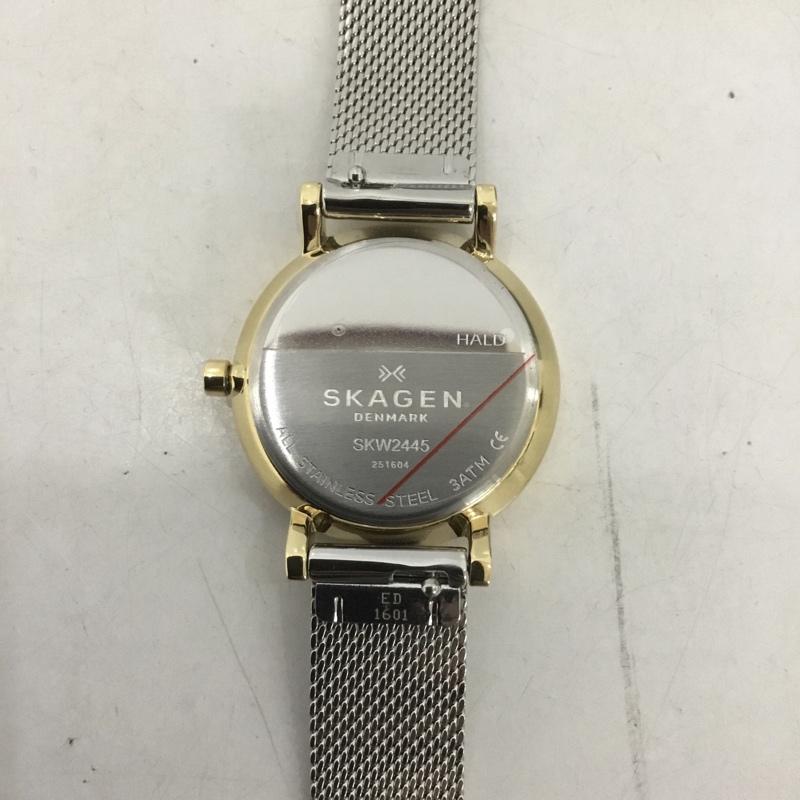 スカーゲン SKAGEN 腕時計 アナログ（クォーツ式） SKW2445 箱有 ロゴ、文字 金 / ゴールド / X 銀 / シルバー /  レディース USED 古着 中古 10127308