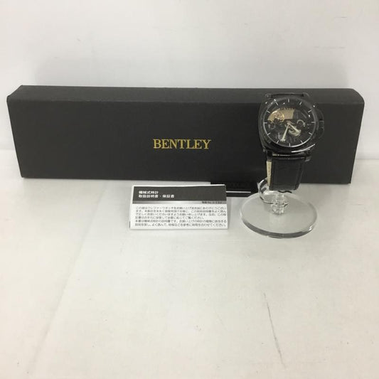 ベントレー BENTLEY 腕時計 アナログ（自動巻き） BT-AM077-BKB レザーバンド 箱有 機械式腕時計 ロゴ、文字 黒 / ブラック /  メンズ USED 古着 中古 10127312