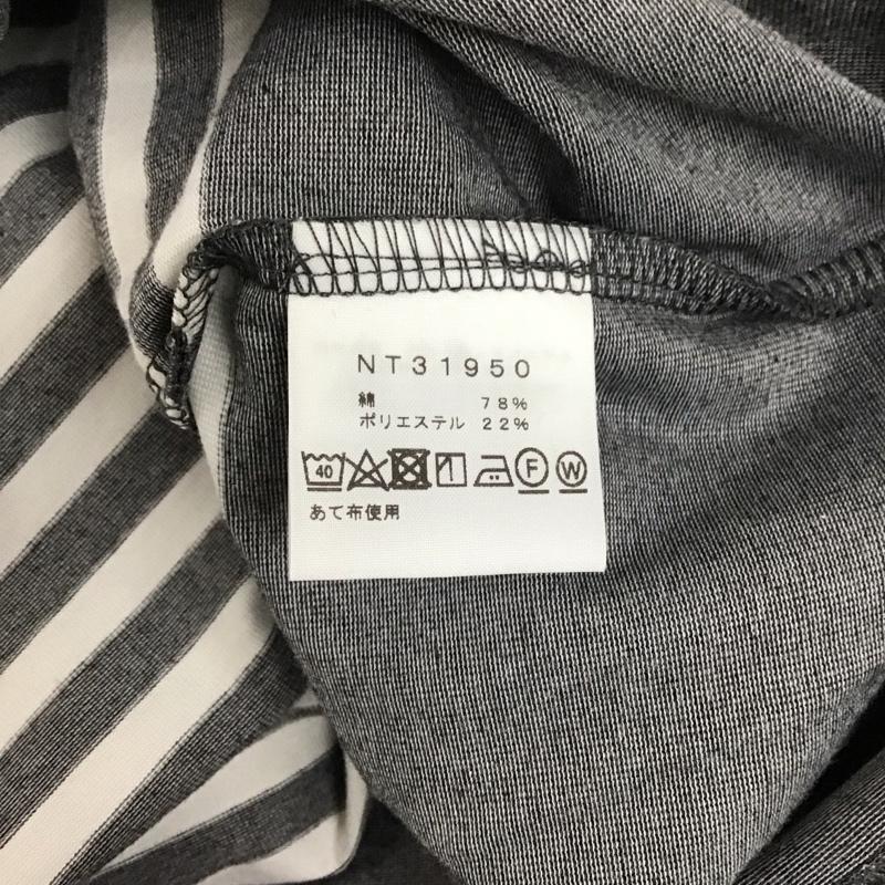 ザノースフェイス THE NORTH FACE Tシャツ 半袖 nt31950 半袖Tシャツ ボーダーTシャツ 半袖カットソー XL ロゴ、文字 白 / ホワイト / X 灰 / グレー /  メンズ USED 古着 中古 10127324