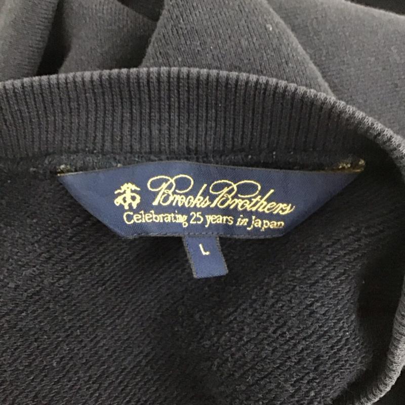 ブルックスブラザーズ BROOKS BROTHERS トレーナー 長袖 長袖トレーナー スウェット クルーネック プルオーバー L ロゴ、文字 紺 / ネイビー /  メンズ USED 古着 中古 10127329