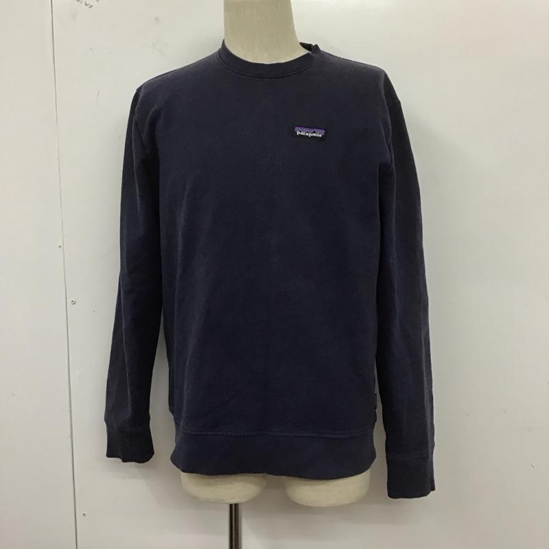 パタゴニア patagonia トレーナー 長袖 長袖トレーナー スウェット クルーネック プルオーバー M ロゴ、文字 紺 / ネイビー /  メンズ USED 古着 中古 10127334