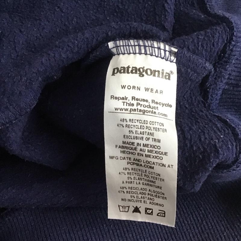 パタゴニア patagonia トレーナー 長袖 長袖トレーナー スウェット クルーネック プルオーバー M ロゴ、文字 紺 / ネイビー /  メンズ USED 古着 中古 10127334
