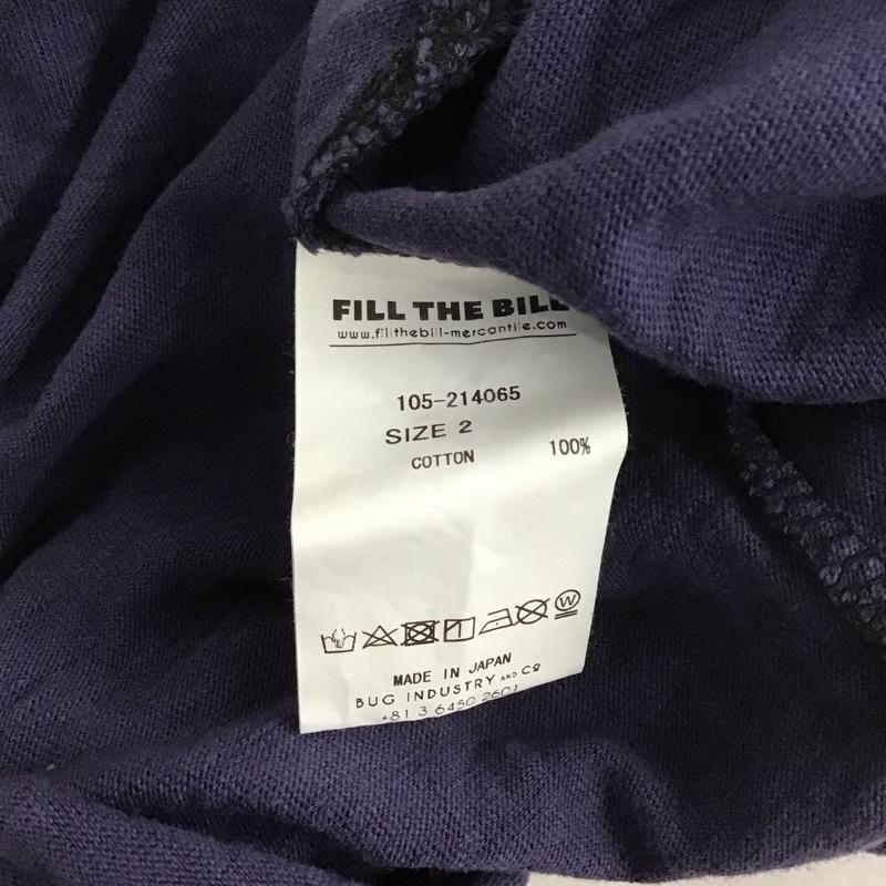 フィルザビル FILL THE BILL カットソー 七分袖 七分丈カットソー プリントTシャツ クルーネックカットソー 2 ロゴ、文字 紺 / ネイビー /  メンズ USED 古着 中古 10127341