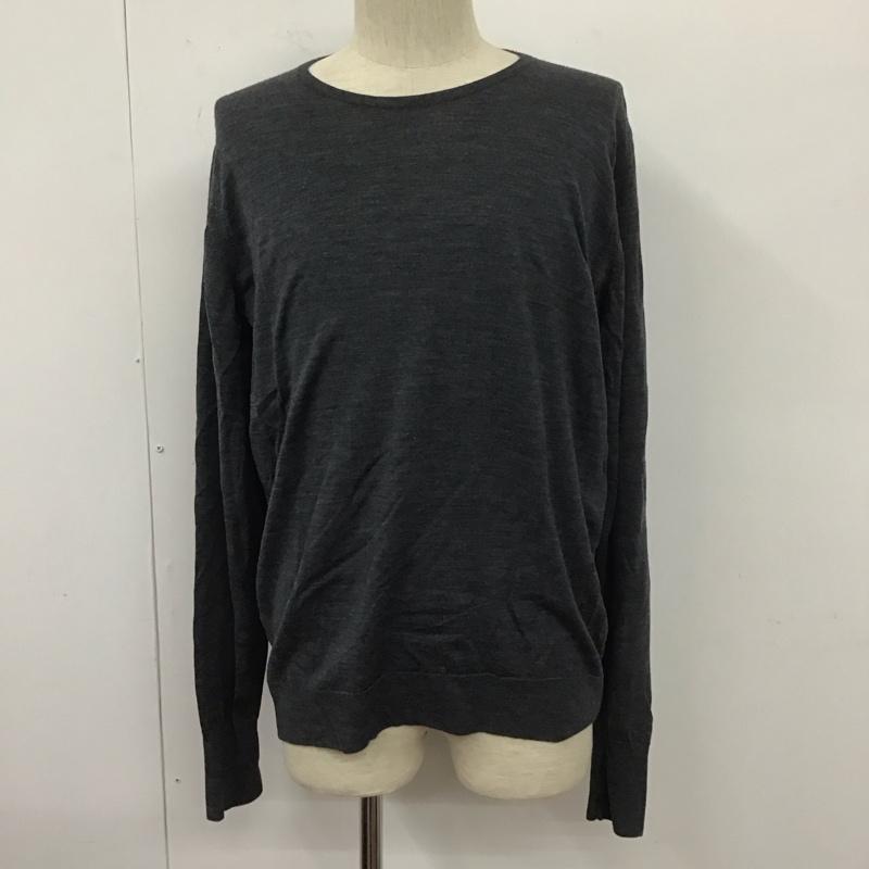 ジョンスメドレー JOHN SMEDLEY カットソー 長袖 長袖カットソー 無地カットソー クルーネック L 無地 灰 / グレー /  メンズ USED 古着 中古 10127362