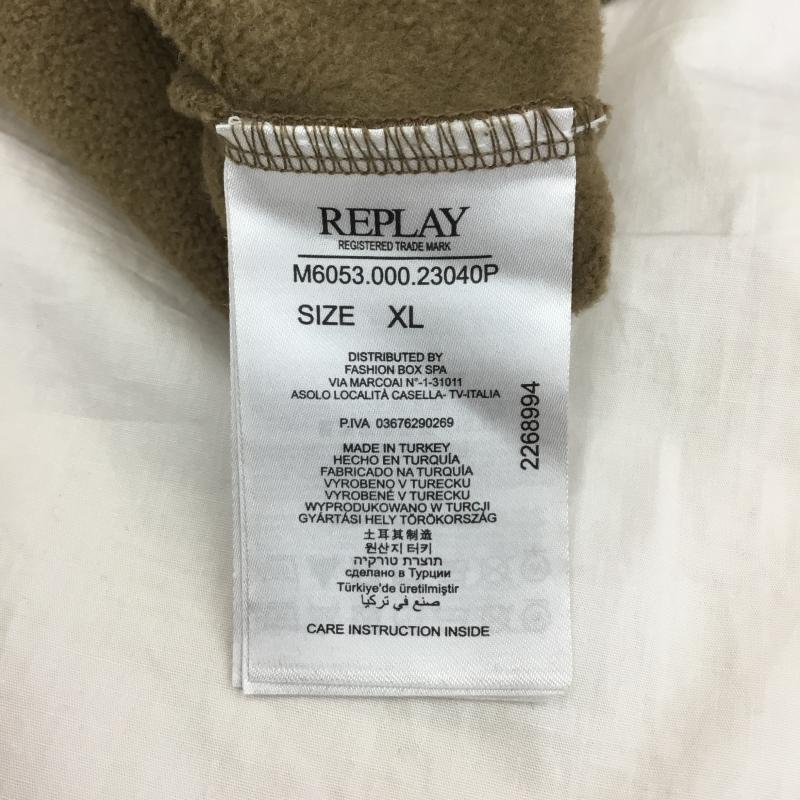 リプレイ REPLAY パーカー 長袖 M6053.000.23040P SECOND LIFE ジップアップパーカー XL ロゴ、文字 茶 / ブラウン /  メンズ USED 古着 中古 10127368
