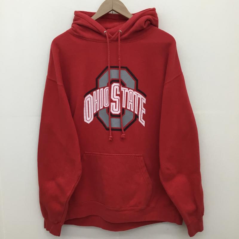 ユーズドクロージング used clothes パーカー 長袖 OHIOSTATE L ロゴ、文字 赤 / レッド /  メンズ USED 古着 中古 10127371