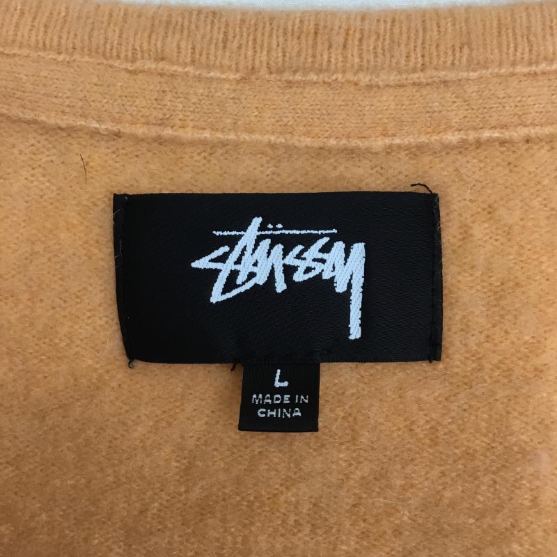 ステューシー STUSSY カーディガン 長袖 PO#76303-00　Brushed Cardigan Peach L 無地 橙 / オレンジ /  メンズ USED 古着 中古 10127372