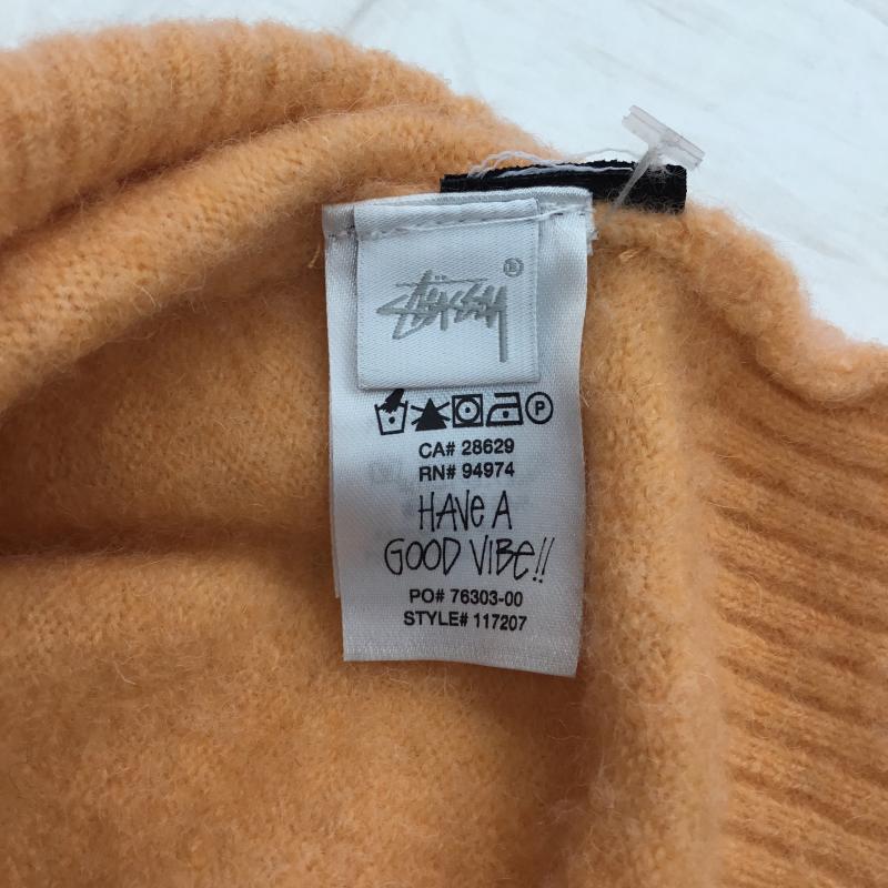 ステューシー STUSSY カーディガン 長袖 PO#76303-00　Brushed Cardigan Peach L 無地 橙 / オレンジ /  メンズ USED 古着 中古 10127372