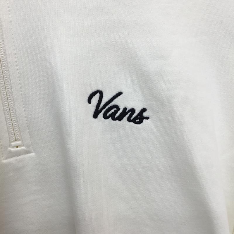 バンズ VANS トレーナー 長袖 VN0008HGFS8 Vans Race Day Q Zip L ロゴ、文字 X チェック 白 / ホワイト /  メンズ USED 古着 中古 10127373