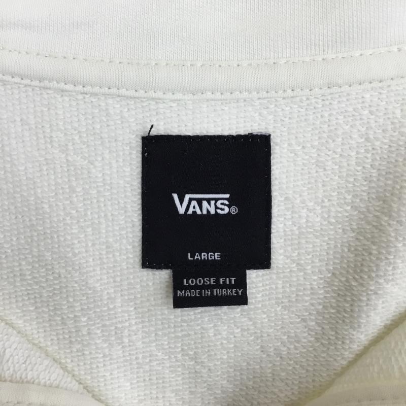 バンズ VANS トレーナー 長袖 VN0008HGFS8 Vans Race Day Q Zip L ロゴ、文字 X チェック 白 / ホワイト /  メンズ USED 古着 中古 10127373