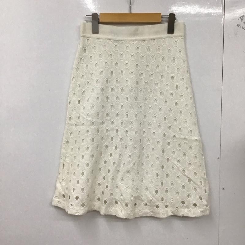 ランズエンド LANDS END スカート ミニスカート ミニスカート タイトスカート ジップアップ 総柄 白 / ホワイト /  レディース USED 古着 中古 10127387
