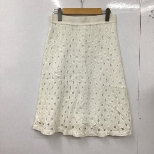 ランズエンド LANDS END スカート ミニスカート ミニスカート タイトスカート ジップアップ 総柄 白 / ホワイト /  レディース USED 古着 中古 10127387