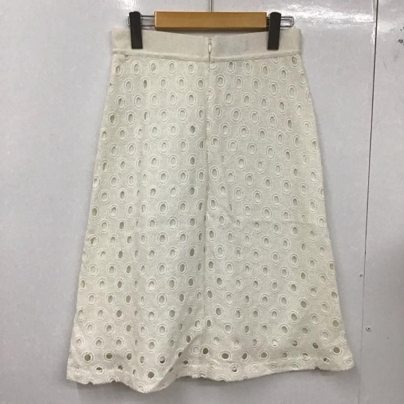 ランズエンド LANDS END スカート ミニスカート ミニスカート タイトスカート ジップアップ 総柄 白 / ホワイト /  レディース USED 古着 中古 10127387