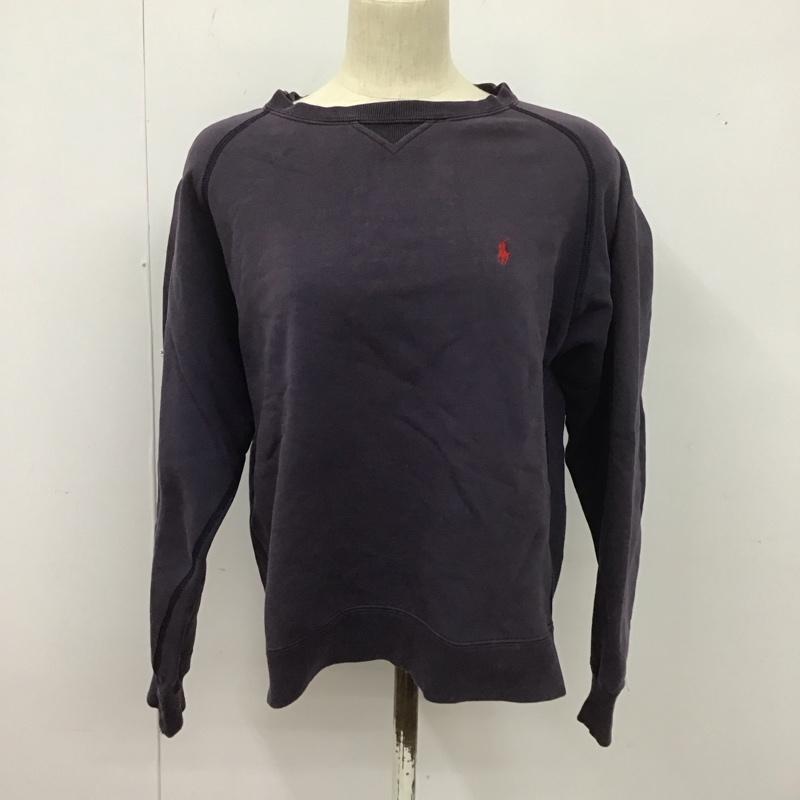 ラルフローレン RALPHLAUREN トレーナー 長袖 長袖トレーナー スウェット クルーネック プルオーバー M ロゴ、文字 紺 / ネイビー /  レディース USED 古着 中古 10127390