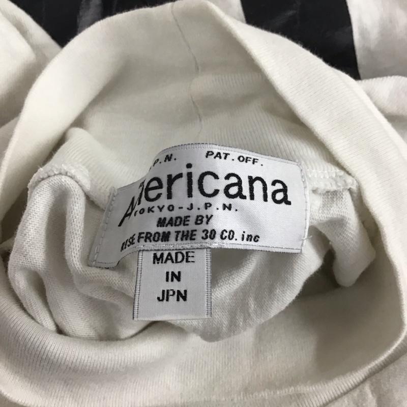 アメリカーナ AMERICANA カットソー 長袖 長袖カットソー スタンドネックカットソー プリントカットソー 無地 白 / ホワイト /  レディース USED 古着 中古 10127391