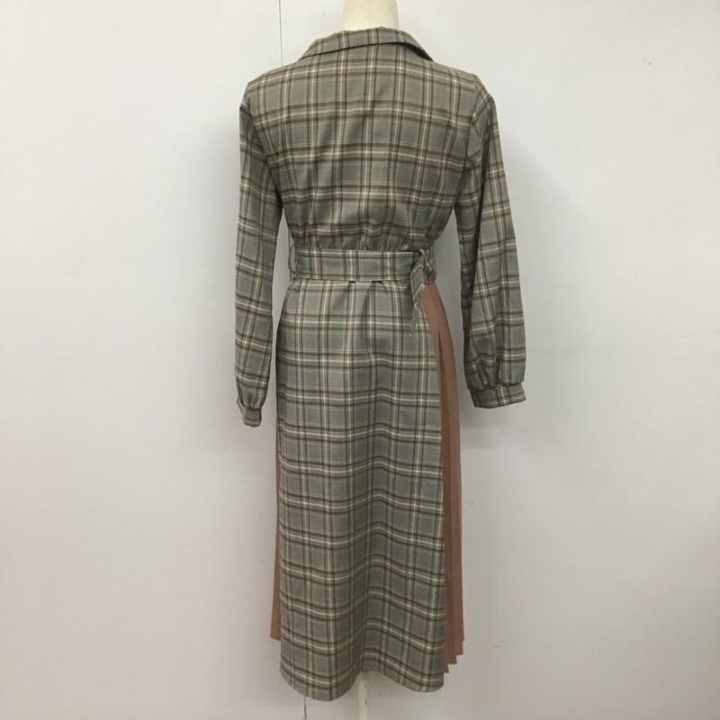 マジェスティックレゴン MAJESTIC LEGON ワンピース ロングスカート 長袖ロングワンピース 前開きシャツワンピース フレアスカート M チェック マルチカラー / マルチカラー /  レディース USED 古着 中古 10127392