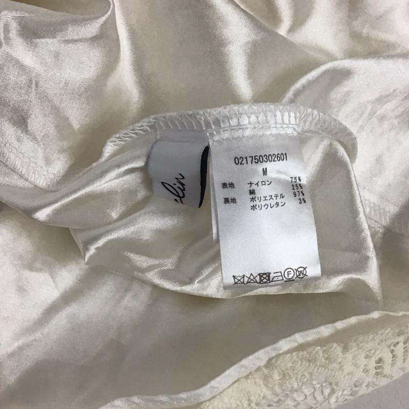 ダズリン dazzlin ワンピース ひざ丈スカート 半袖ワンピース フレアスカート クルーネック M 総柄 白 / ホワイト /  メンズ USED 古着 中古 10127398