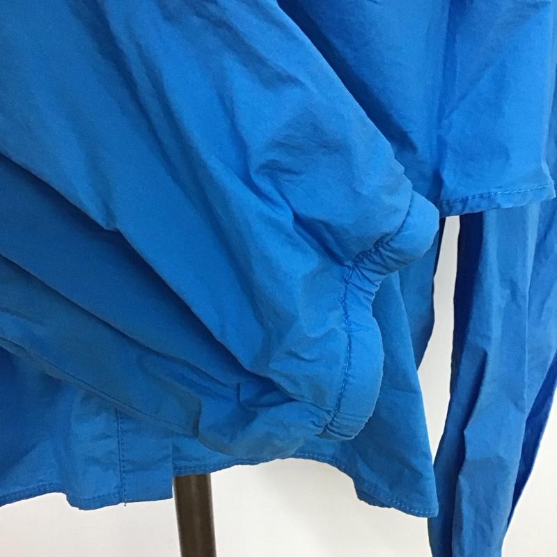 ザラ ZARA シャツ、ブラウス 長袖 長袖シャツ 無地シャツ ノーカラーシャツ フリルシャツ M 無地 青 / ブルー /  レディース USED 古着 中古 10127403