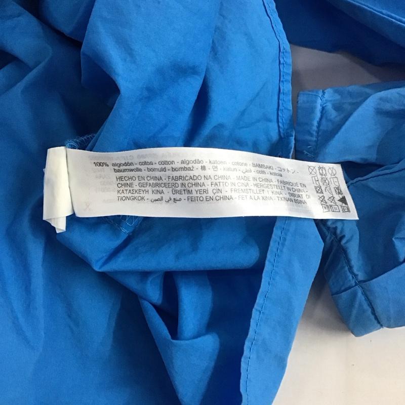 ザラ ZARA シャツ、ブラウス 長袖 長袖シャツ 無地シャツ ノーカラーシャツ フリルシャツ M 無地 青 / ブルー /  レディース USED 古着 中古 10127403