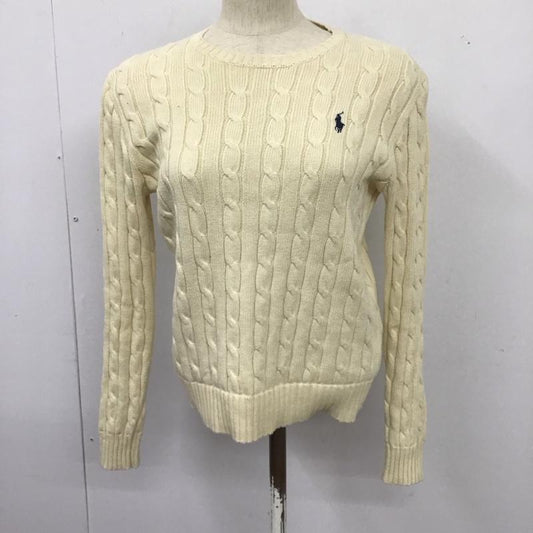 ポロラルフローレン POLO RALPH LAUREN ニット、セーター 長袖 長袖ニットカットソー クルーネック セーター S 無地 アイボリー / アイボリー /  レディース USED 古着 中古 10127404
