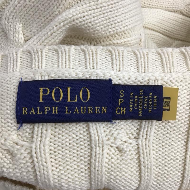 ポロラルフローレン POLO RALPH LAUREN ニット、セーター 長袖 長袖ニットカットソー クルーネック セーター S 無地 アイボリー / アイボリー /  レディース USED 古着 中古 10127404