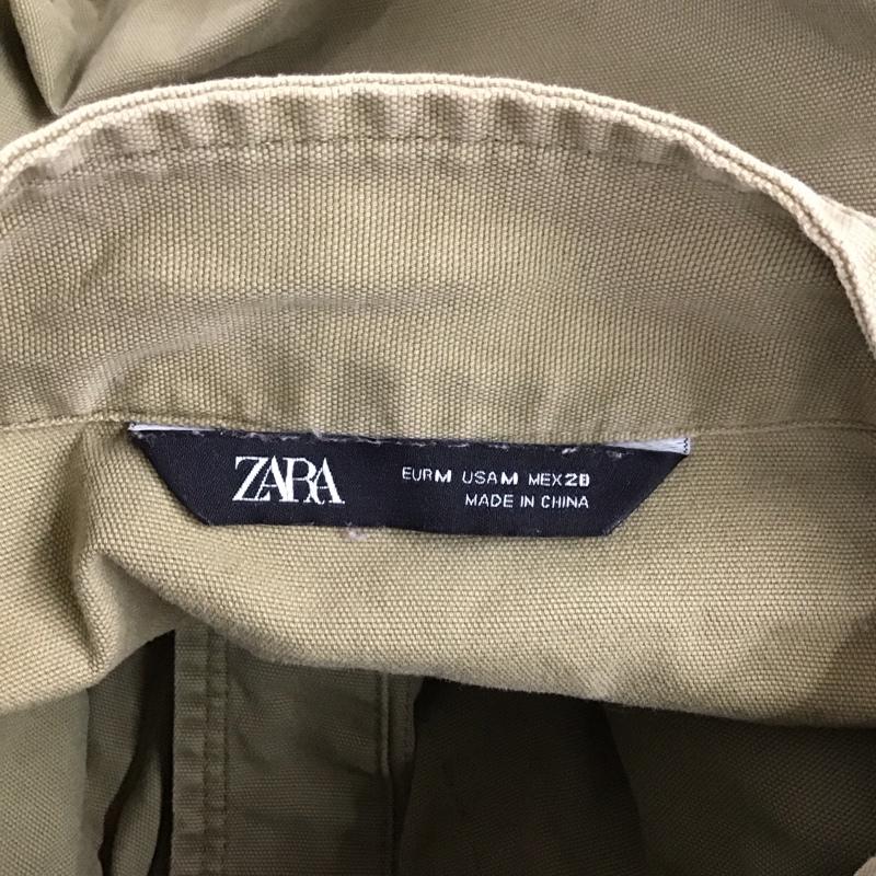 ザラ ZARA ジャケット、上着 ジャケット、ブレザー ジャケット アウター ノーカラージャケット ミリタリージャケット M 無地 カーキ / カーキ /  レディース USED 古着 中古 10127405