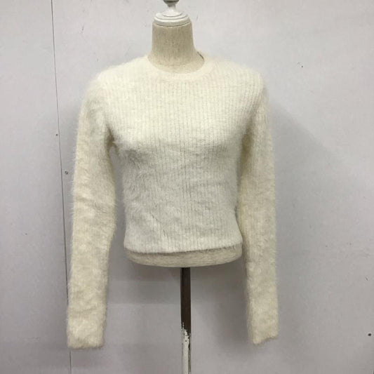 ザラ ZARA ニット、セーター 長袖 長袖ニットカットソー クルーネック セーター M 無地 白 / ホワイト /  レディース USED 古着 中古 10127406