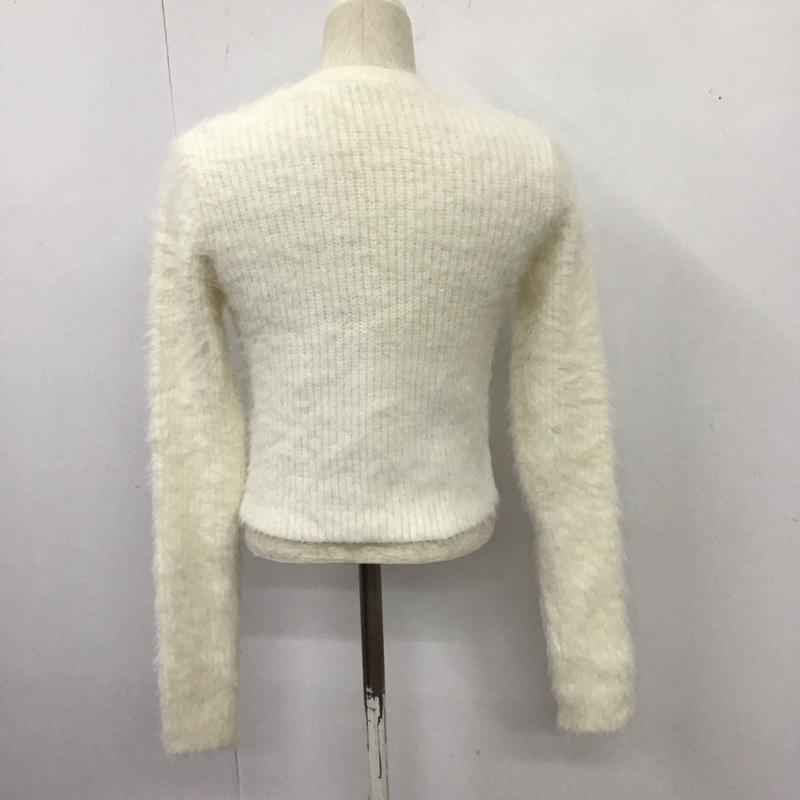 ザラ ZARA ニット、セーター 長袖 長袖ニットカットソー クルーネック セーター M 無地 白 / ホワイト /  レディース USED 古着 中古 10127406