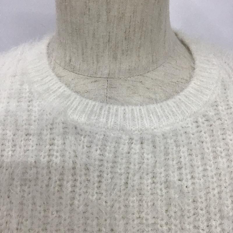 ザラ ZARA ニット、セーター 長袖 長袖ニットカットソー クルーネック セーター M 無地 白 / ホワイト /  レディース USED 古着 中古 10127406