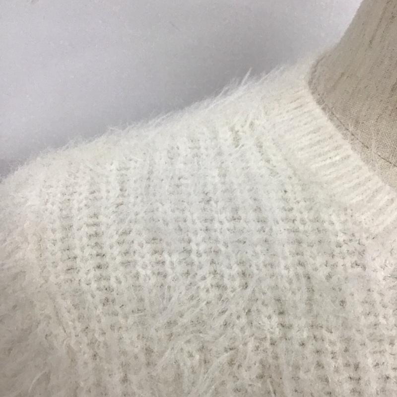 ザラ ZARA ニット、セーター 長袖 長袖ニットカットソー クルーネック セーター M 無地 白 / ホワイト /  レディース USED 古着 中古 10127406
