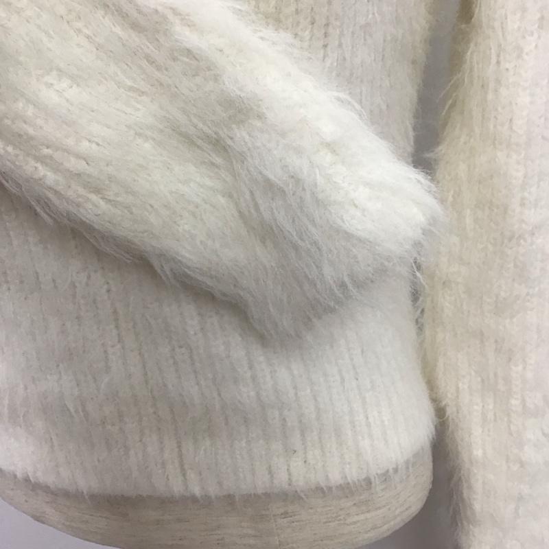 ザラ ZARA ニット、セーター 長袖 長袖ニットカットソー クルーネック セーター M 無地 白 / ホワイト /  レディース USED 古着 中古 10127406