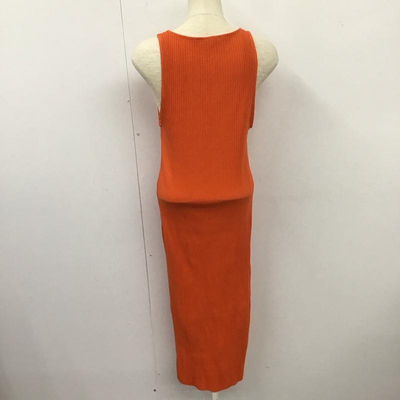 ザラ ZARA ワンピース ロングスカート ノースリーブロングワンピース リブワンピース 前開き L 無地 橙 / オレンジ /  レディース USED 古着 中古 10127408