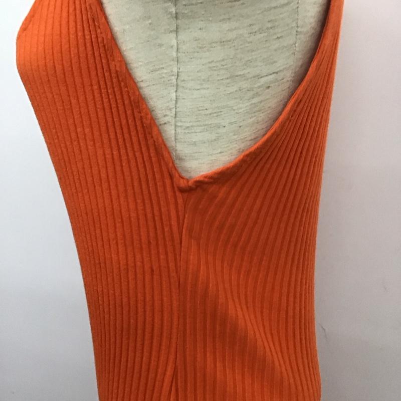 ザラ ZARA ワンピース ロングスカート ノースリーブロングワンピース リブワンピース 前開き L 無地 橙 / オレンジ /  レディース USED 古着 中古 10127408