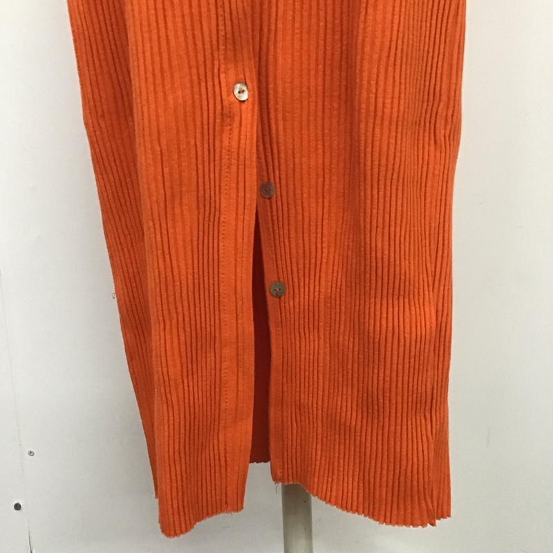 ザラ ZARA ワンピース ロングスカート ノースリーブロングワンピース リブワンピース 前開き L 無地 橙 / オレンジ /  レディース USED 古着 中古 10127408