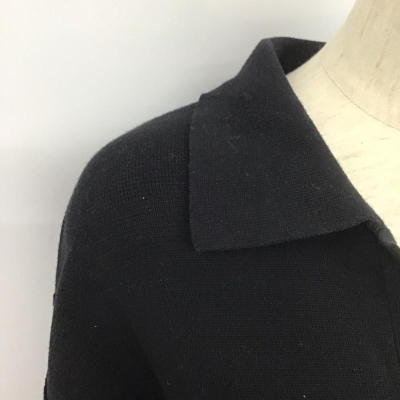 スライ SLY ワンピース ミニスカート 030gaz73-1690 COLLARKNITショートワンピース 長袖ニット 1 無地 黒 / ブラック /  レディース USED 古着 中古 10127410