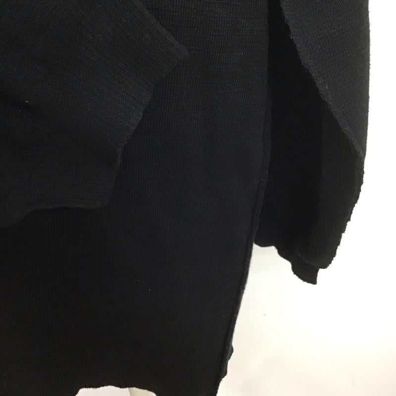 スライ SLY ワンピース ミニスカート 030gaz73-1690 COLLARKNITショートワンピース 長袖ニット 1 無地 黒 / ブラック /  レディース USED 古着 中古 10127410