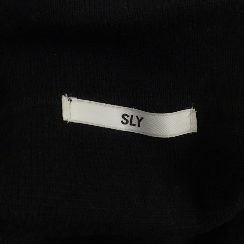 スライ SLY ワンピース ミニスカート 030gaz73-1690 COLLARKNITショートワンピース 長袖ニット 1 無地 黒 / ブラック /  レディース USED 古着 中古 10127410