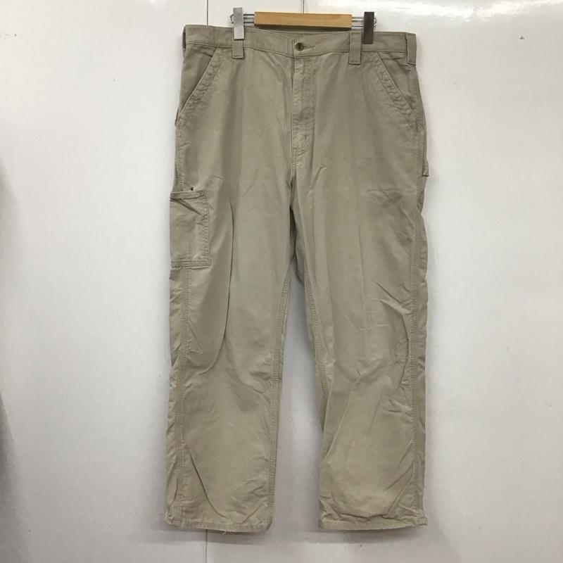 カーハート Carhartt パンツ ワークパンツ、ペインターパンツ ワークパンツ ワイドパンツ カーゴパンツ 38インチ ロゴ、文字 ベージュ / ベージュ /  メンズ USED 古着 中古 10127417
