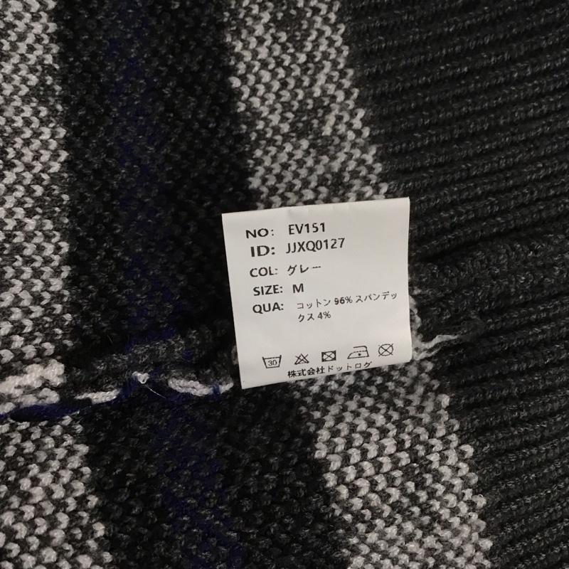 古着 USED ニット、セーター 長袖 長袖ニットカットソー クルーネック セーター M プリント 灰 / グレー /  メンズ USED 古着 中古 10127418