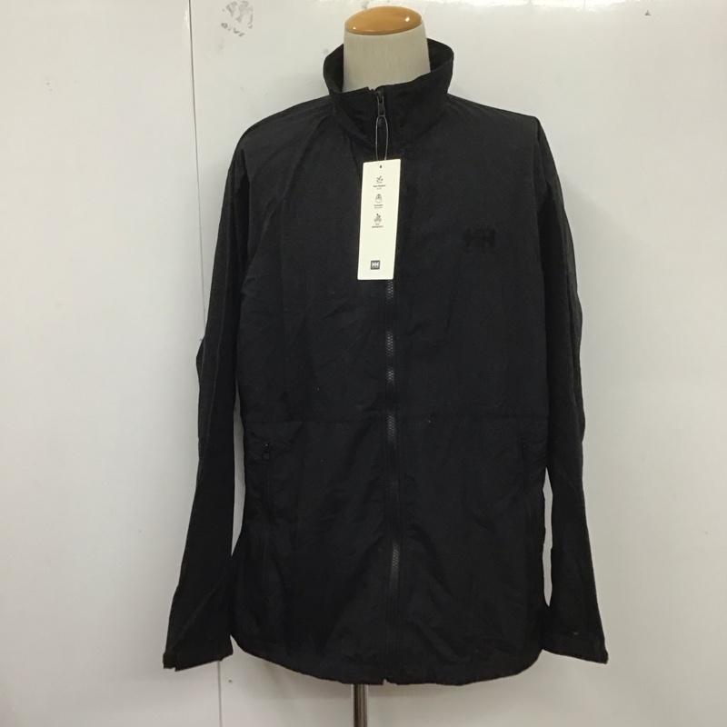 ヘリーハンセン HELLY HANSEN ジャケット、上着 ジャンパー、ブルゾン ジップアップジャケット アウター スタンドカラー XL ロゴ、文字 黒 / ブラック /  メンズ USED 古着 中古 10127421