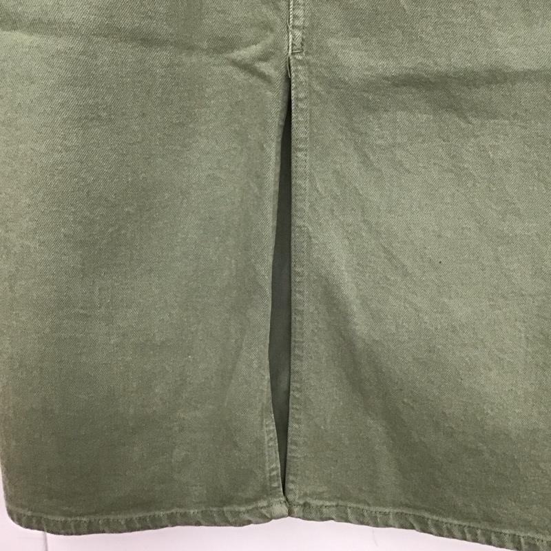 ザラ ZARA スカート ひざ丈スカート デニムスカート センタースリット タイトスカート M 無地 カーキ / カーキ /  レディース USED 古着 中古 10127442