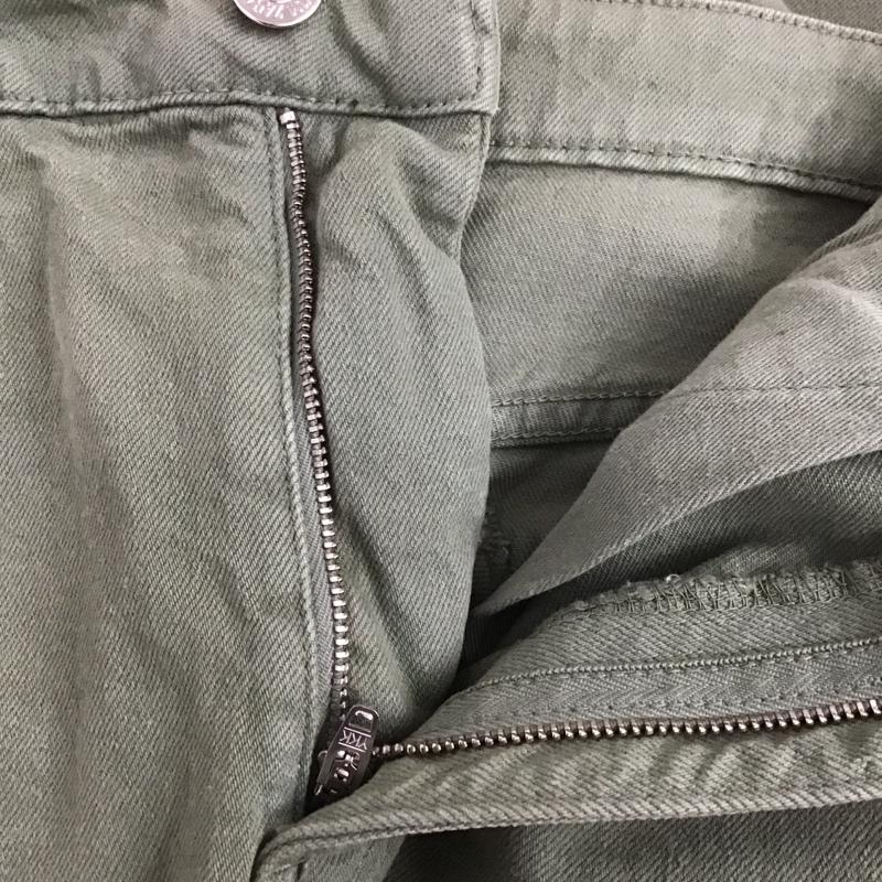 ザラ ZARA スカート ひざ丈スカート デニムスカート センタースリット タイトスカート M 無地 カーキ / カーキ /  レディース USED 古着 中古 10127442