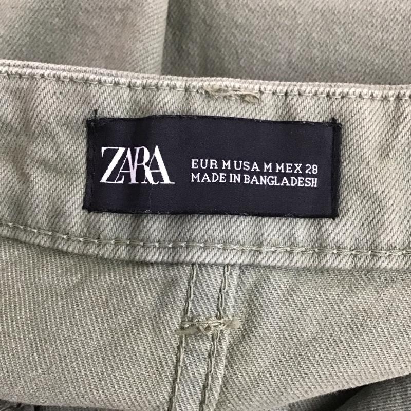 ザラ ZARA スカート ひざ丈スカート デニムスカート センタースリット タイトスカート M 無地 カーキ / カーキ /  レディース USED 古着 中古 10127442