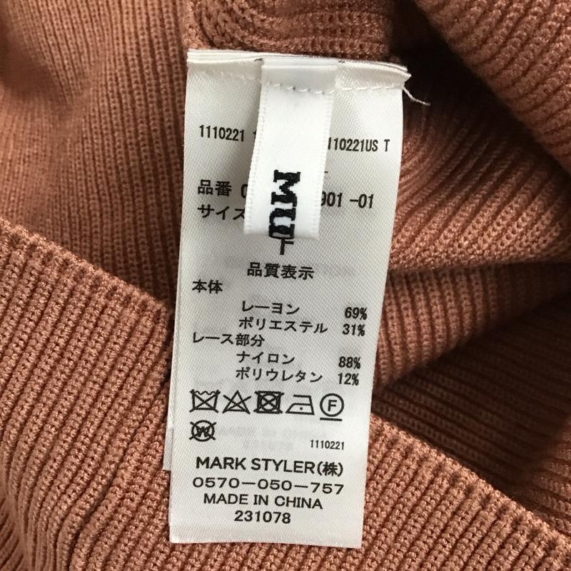 ムルーア MURUA ニット、セーター 半袖 半袖カットソー Vネック 半袖ニット FREE 無地 橙 / オレンジ /  レディース USED 古着 中古 10127447