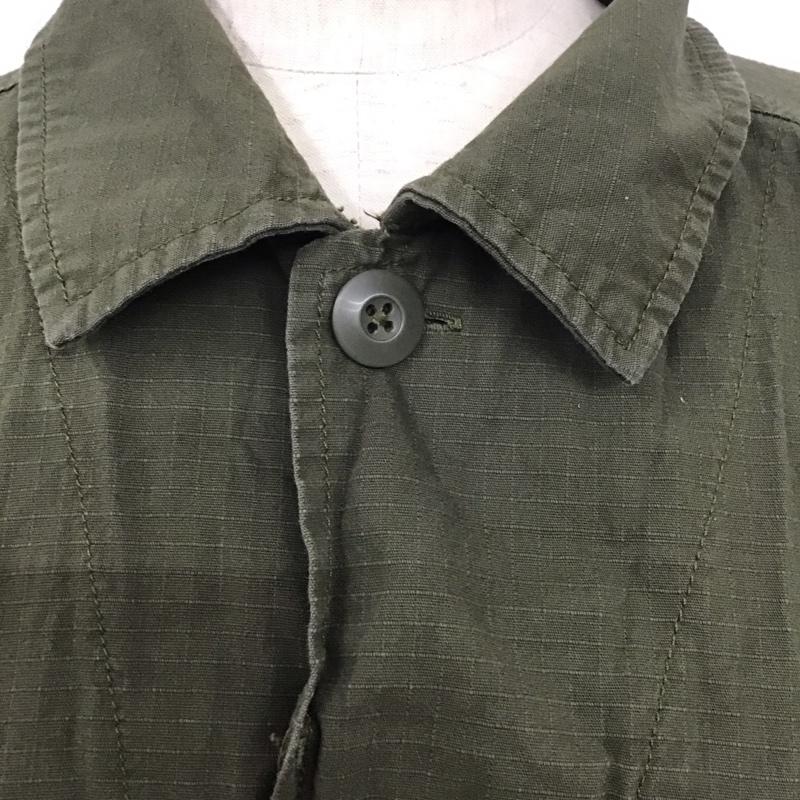 ショコラ フィネ ローブ chocol raffine robe シャツ、ブラウス 長袖 長袖シャツ 無地シャツ カラーシャツ ミリタリーシャツ FREE 無地 カーキ / カーキ /  レディース USED 古着 中古 10127450