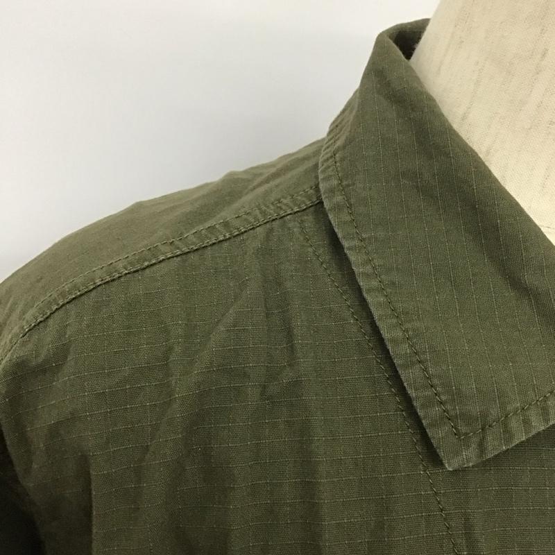 ショコラ フィネ ローブ chocol raffine robe シャツ、ブラウス 長袖 長袖シャツ 無地シャツ カラーシャツ ミリタリーシャツ FREE 無地 カーキ / カーキ /  レディース USED 古着 中古 10127450
