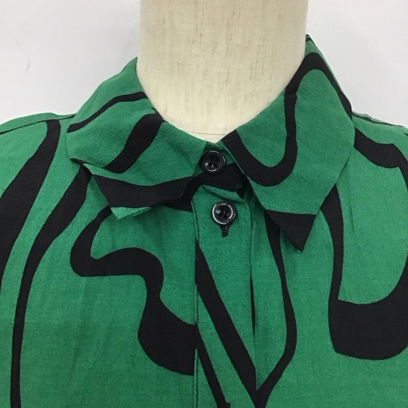 ザラ ZARA ワンピース ロングスカート 長袖ワンピース ロングワンピース フレアスカート S プリント 緑 / グリーン /  レディース USED 古着 中古 10127458