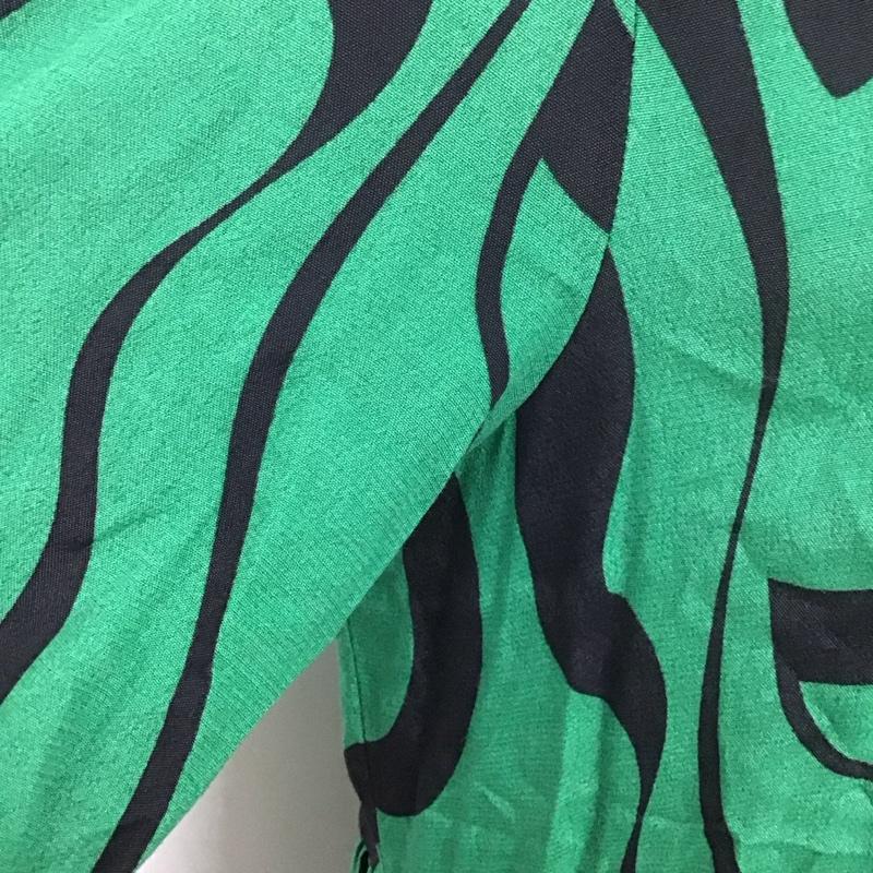 ザラ ZARA ワンピース ロングスカート 長袖ワンピース ロングワンピース フレアスカート S プリント 緑 / グリーン /  レディース USED 古着 中古 10127458
