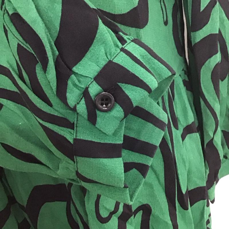 ザラ ZARA ワンピース ロングスカート 長袖ワンピース ロングワンピース フレアスカート S プリント 緑 / グリーン /  レディース USED 古着 中古 10127458