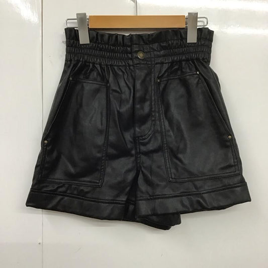 ザラ ZARA パンツ ショートパンツ ショートパンツ ハーフパンツ カジュアルパンツ フェイクレザー 34 無地 黒 / ブラック /  レディース USED 古着 中古 10127459